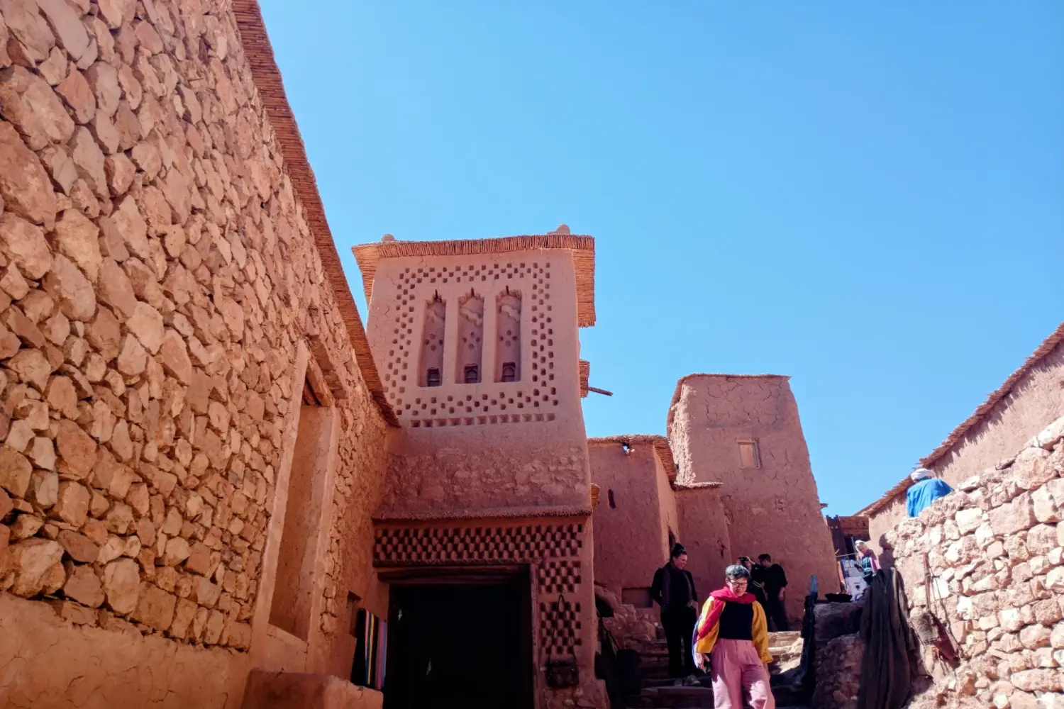 Traditional Berber kasbah architecture in Ait Ben Haddou.