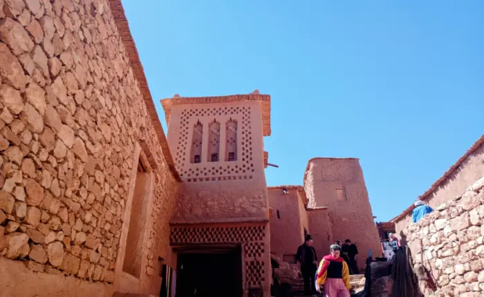 Traditional Berber kasbah architecture in Ait Ben Haddou.