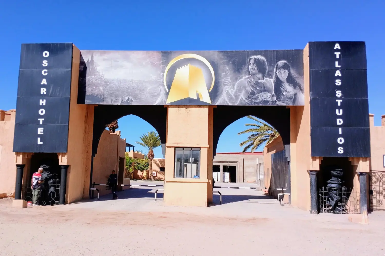 Atlas Studios film studios in Ouarzazate, one of the largest movie studios in Morocco during 9 day cultural tour from Casablanca