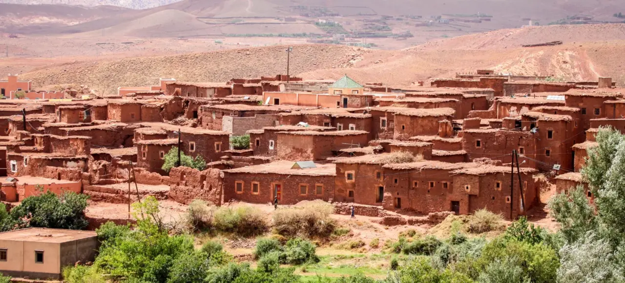 Berber villages on the high atlas mountains