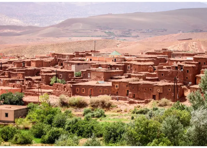 Berber villages on the high atlas mountains