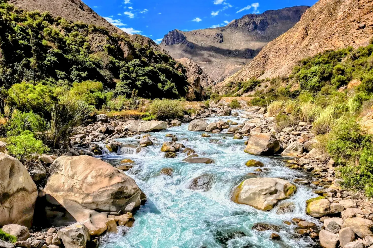 High Atlas Valley landscape with river and mountains day trip to Imlil Valley