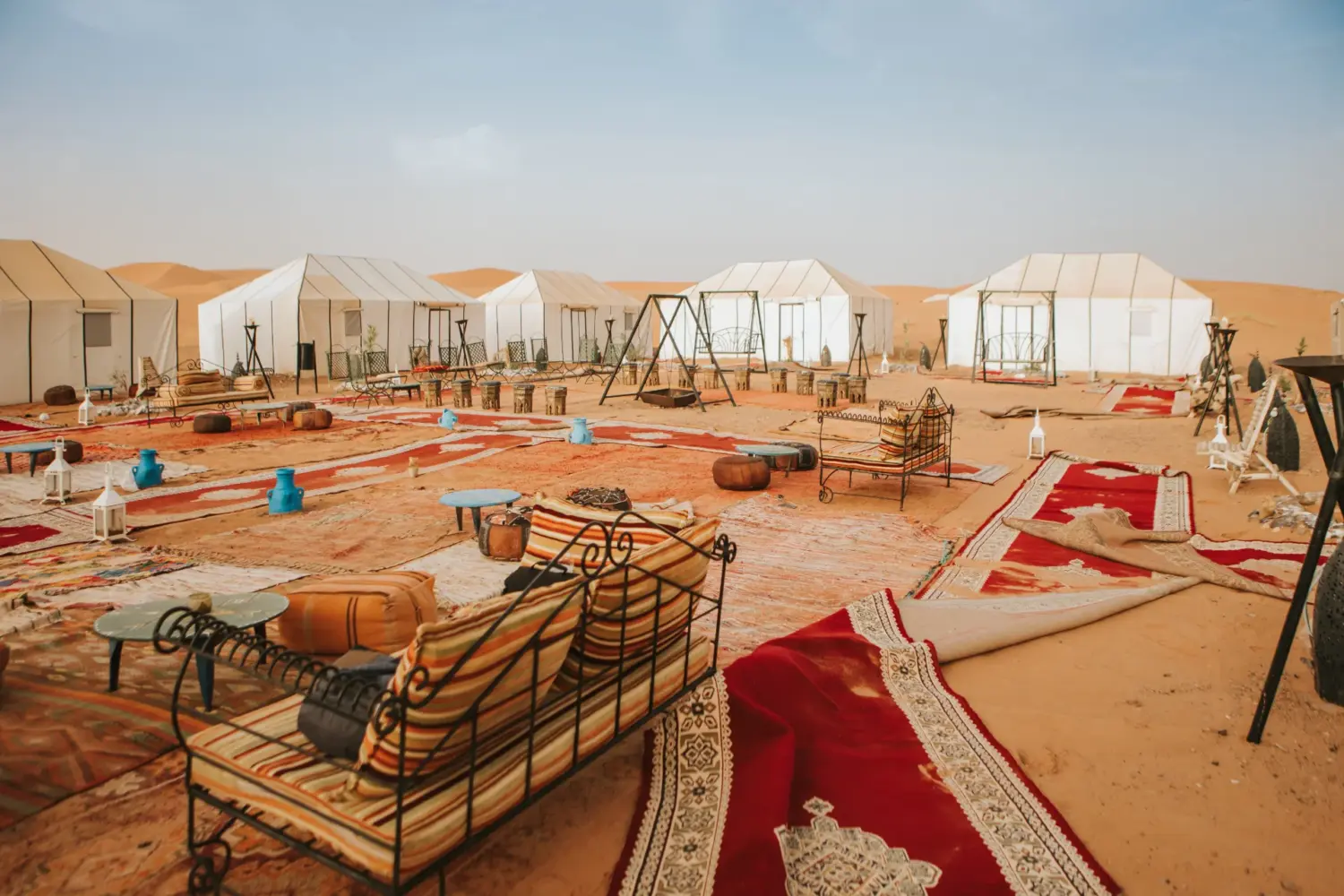 Luxury desert camp in Merzouga Sahara during the 4 day from marrakech to merzouga