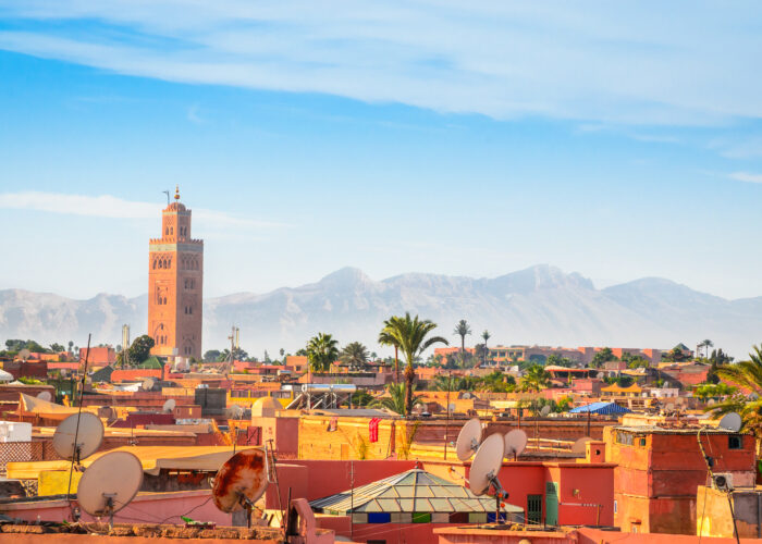Panoramic view of Marrakech Medina and Koutoubia Mosque during a Marrakech Guided Tour
