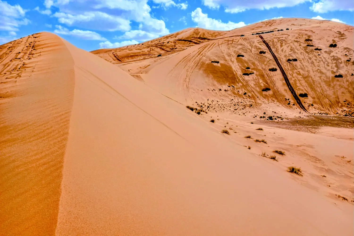 golden dunes of the Merzouga Sahara Desert in Morocco