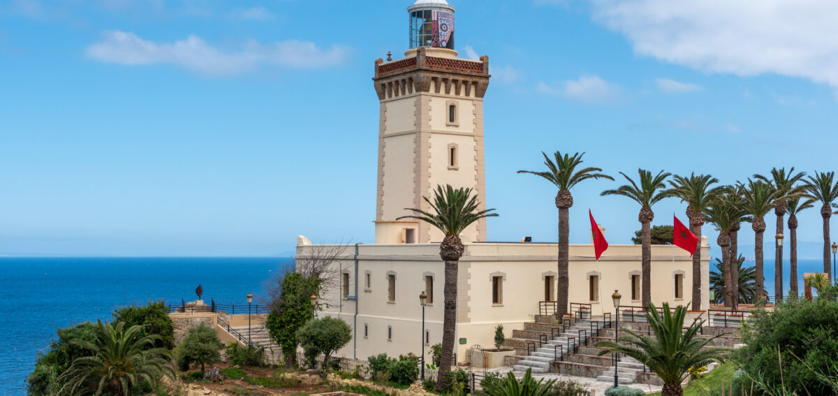 Lighthouse at Cap Spartel near Tangier, Morocco overlooking the Atlantic Ocean