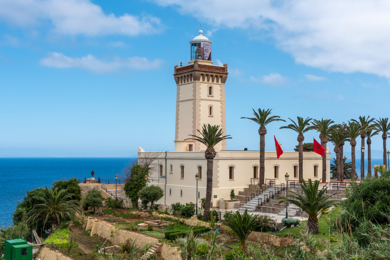 Lighthouse at Cap Spartel near Tangier, Morocco overlooking the Atlantic Ocean