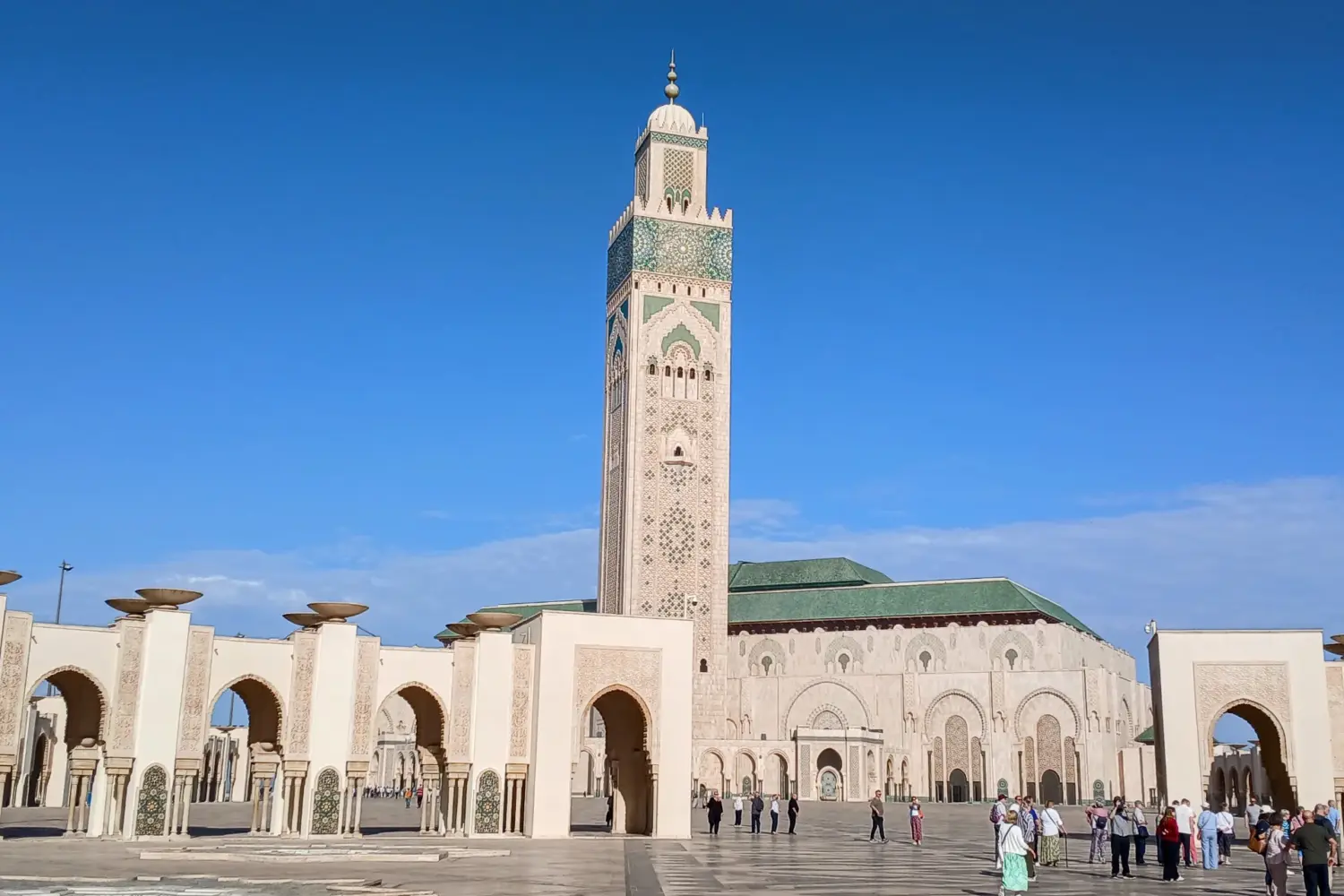 Hassan II Mosque courtyard Casablanca Morocco Day Trip from Marrakech to Casablanca