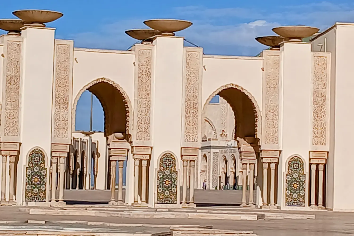 Entrance gate Hassan II Mosque Casablanca architecture Morocco