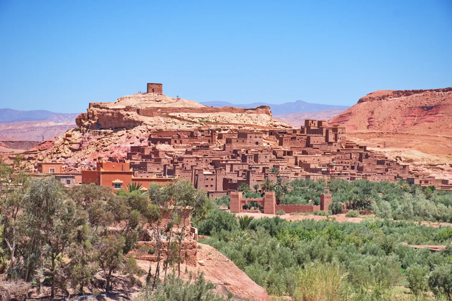 Ait Ben Haddou Kasbah on the 7-Day Private Sahara Tour from Marrakech to Fes.