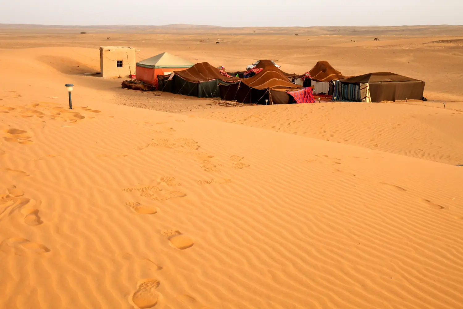 Luxury desert camp in Merzouga during 8 days tour from Tangier to Marrakech cultural tour