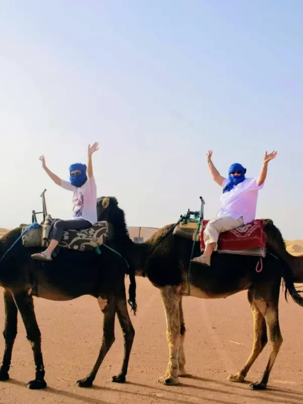 camel trekking in Merzouga desert Morocco