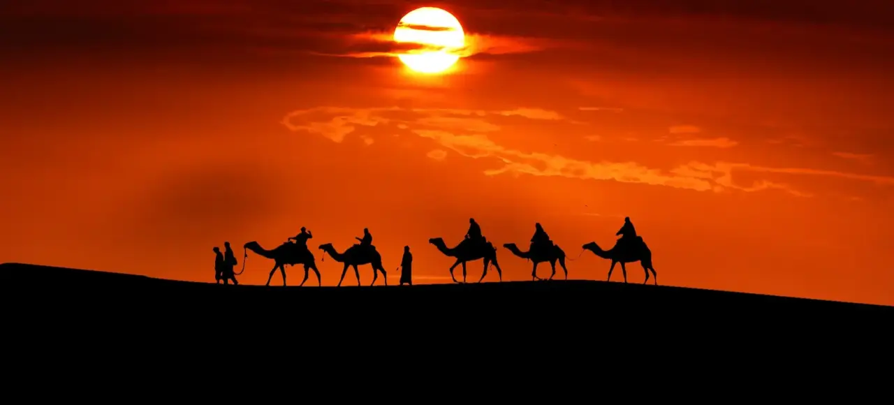 sunset in the Sahara Desert – 5-Day Sahara Tour from Marrakech