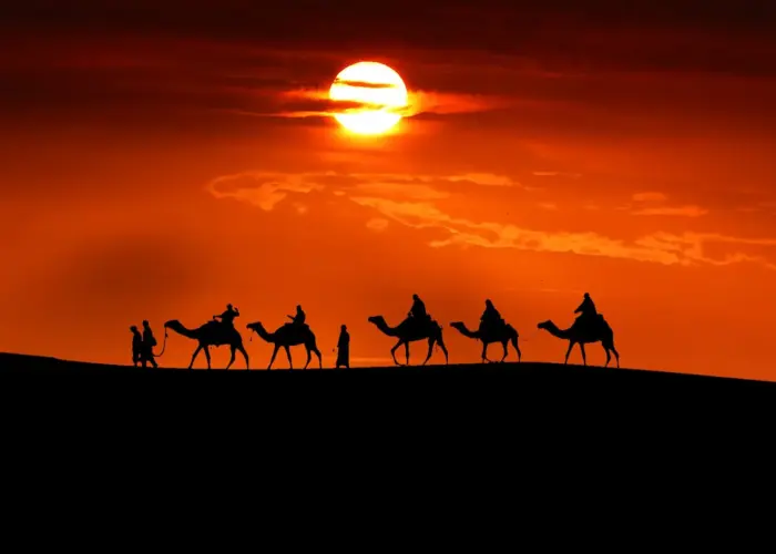 sunset in the Sahara Desert – 5-Day Sahara Tour from Marrakech