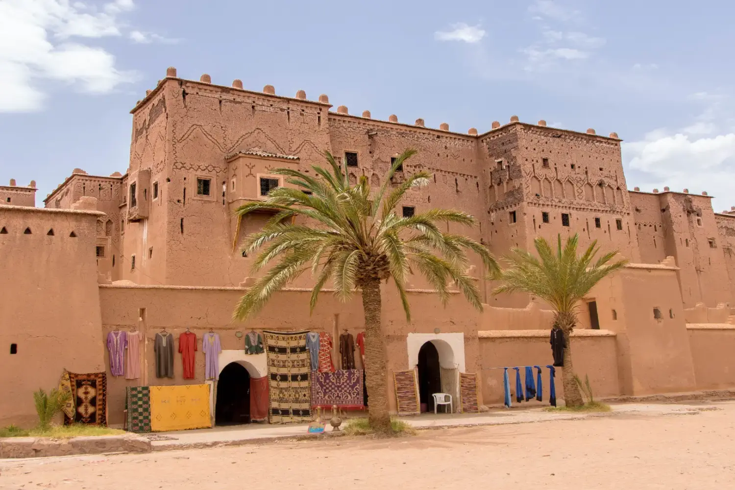 Taourirt Kasbah Ouarzazate Morocco – historic fortress with traditional architecture and palm trees