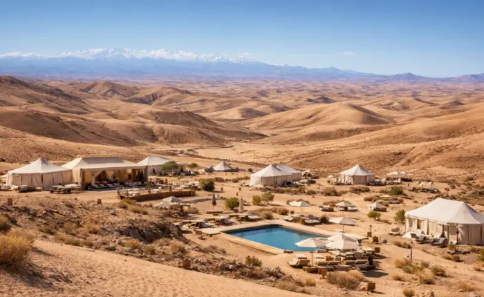 3-Day Private Tour Agafay Desert And Essaouira featuring a luxury desert camp in Agafay