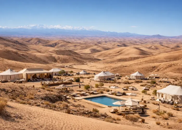 3-Day Private Tour Agafay Desert And Essaouira featuring a luxury desert camp in Agafay