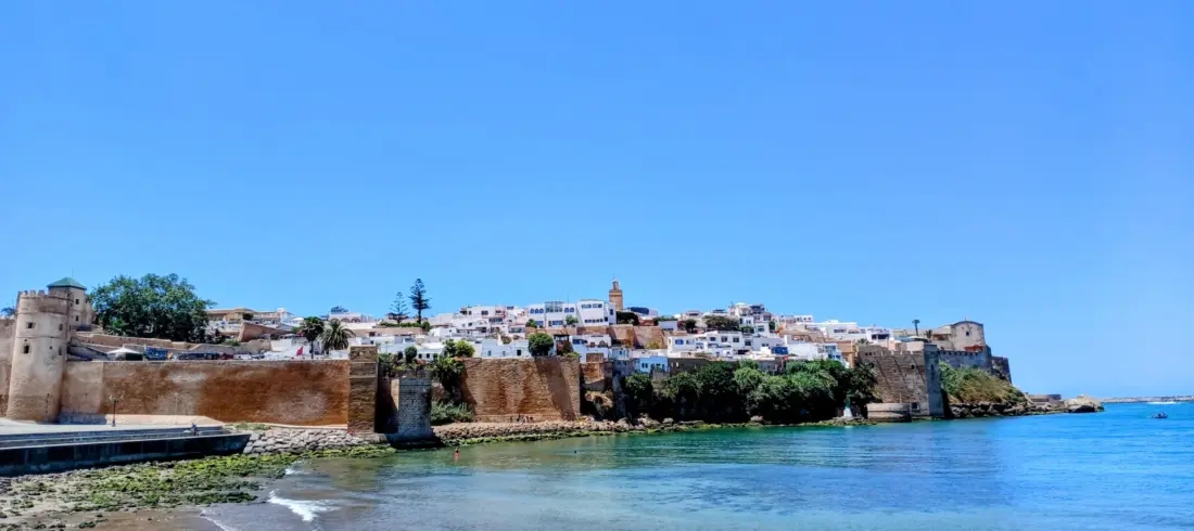 View of Kasbah des Oudayas in Rabat Morocco overlooking the Atlantic Ocean
