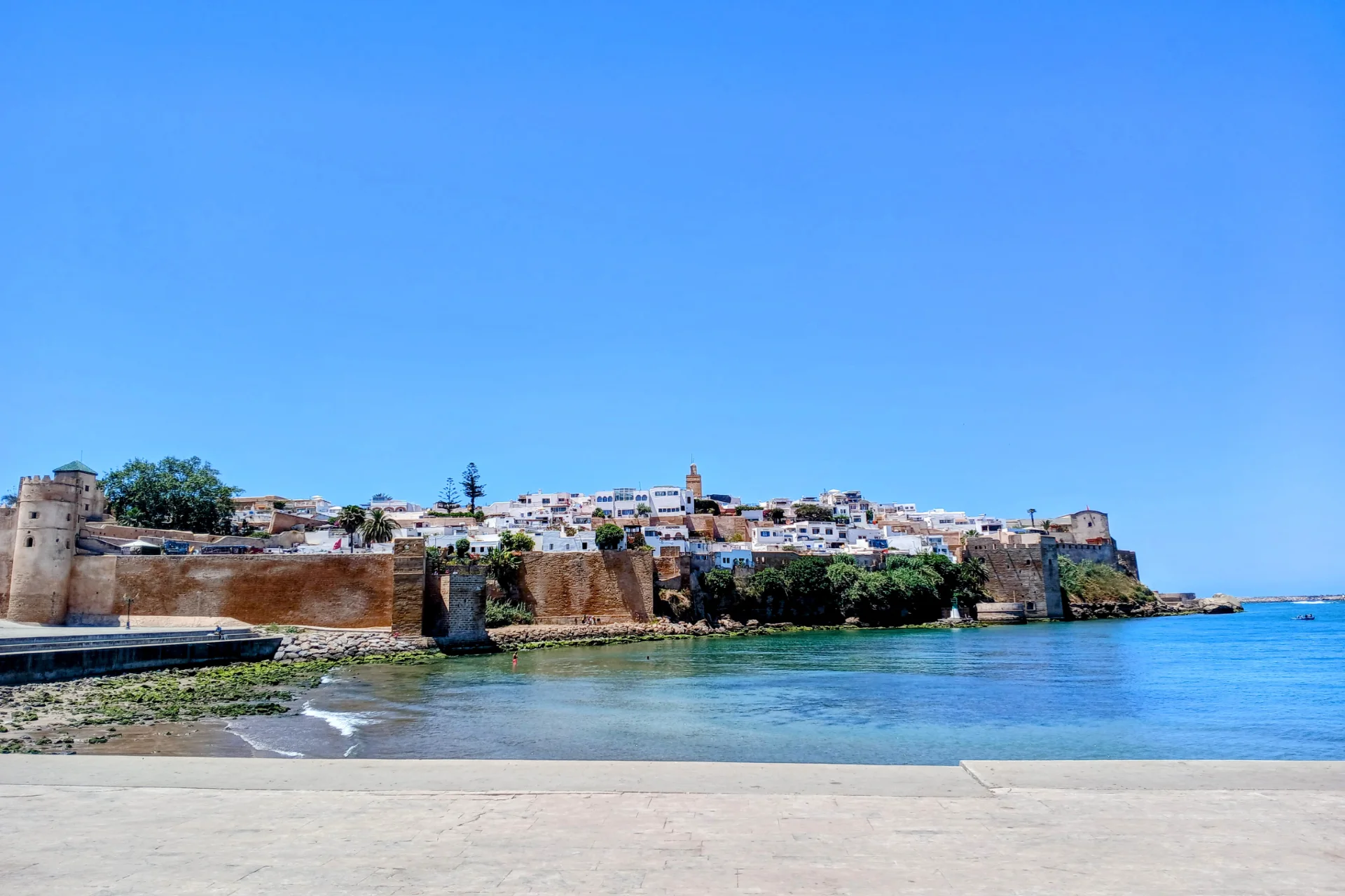 View of Kasbah des Oudayas in Rabat Morocco overlooking the Atlantic Ocean