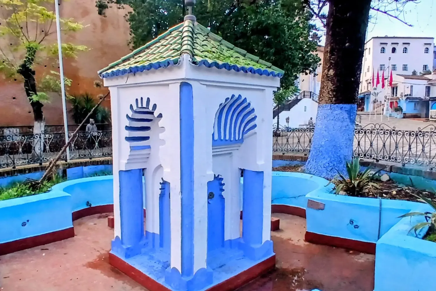Blue decorative arch in Chefchaouen medina