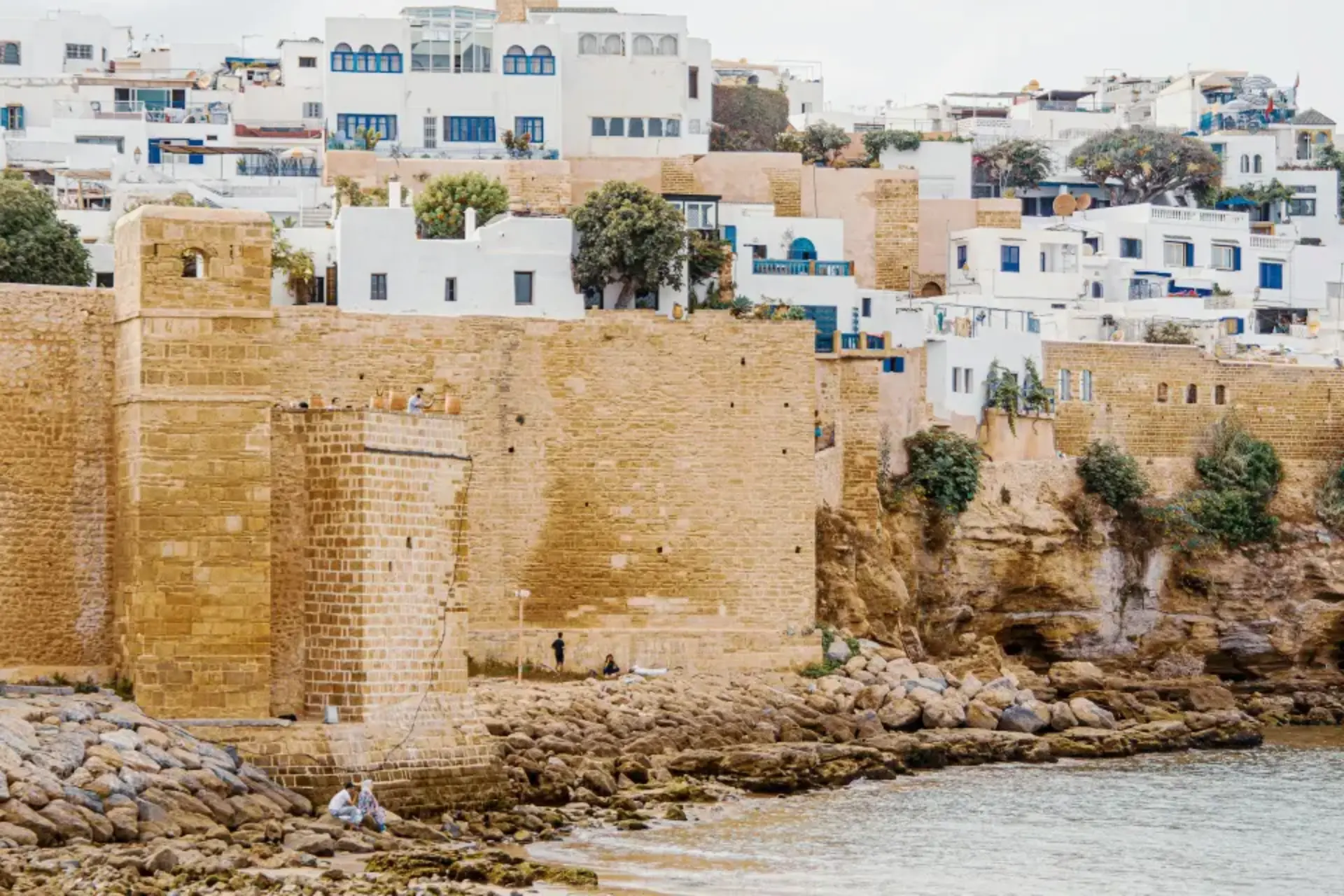 Kasbah des Oudayas Rabat Morocco historic fortress overlooking the Bou Regreg River and the Atlantic Ocean