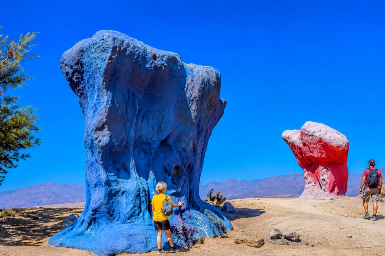 Famous painted rocks of Tafraoute created by Jean Vérame in 1984 visited during the 30 Day Morocco Explorer Tour from Casablanca.