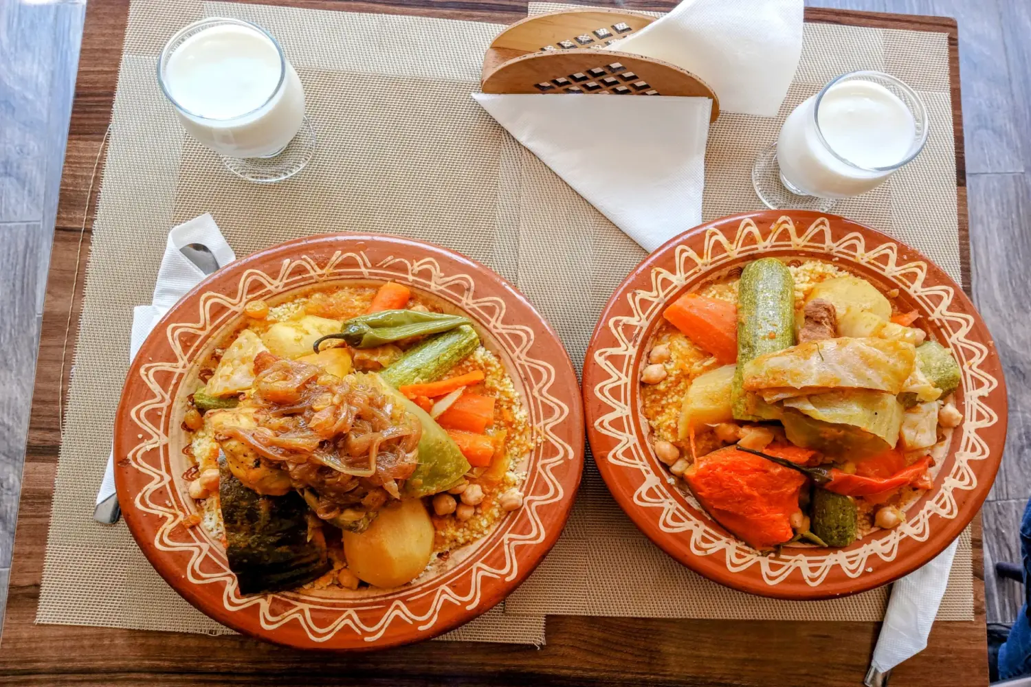 Traditional Moroccan couscous served with fresh vegetables and authentic local flavors