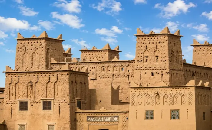 Traditional Moroccan architecture at Taourirt Kasbah in Ouarzazate