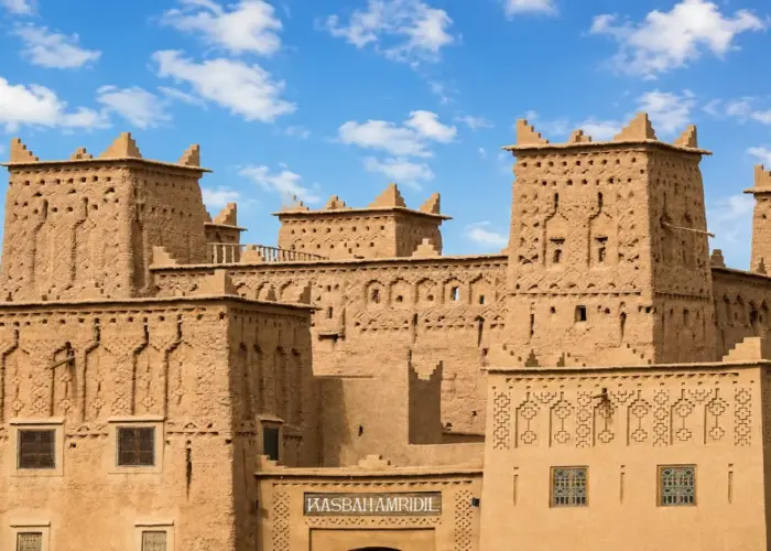 Traditional Moroccan architecture at Taourirt Kasbah in Ouarzazate